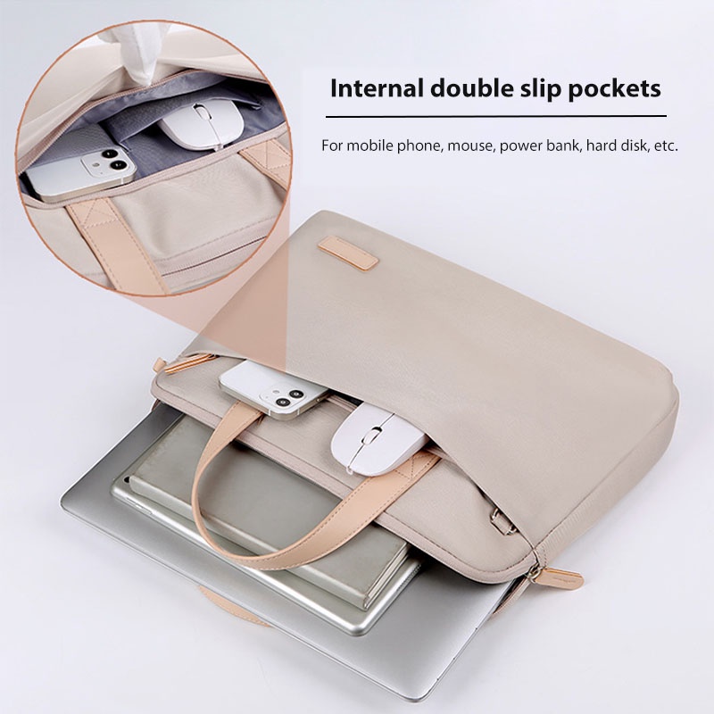 Túi Đựng Laptop Trọng Lượng Nhẹ Chống Thấm Nước Kích Thước 14 / 15 Inch Tiện Dụng Cho Nữ