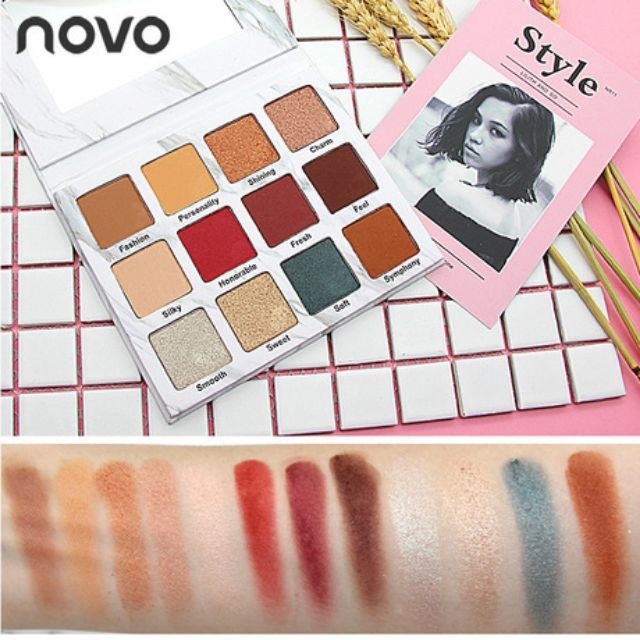 [Giảm Giá] PHẤN MẮT NOVO VIVID COLOR 12 Ô