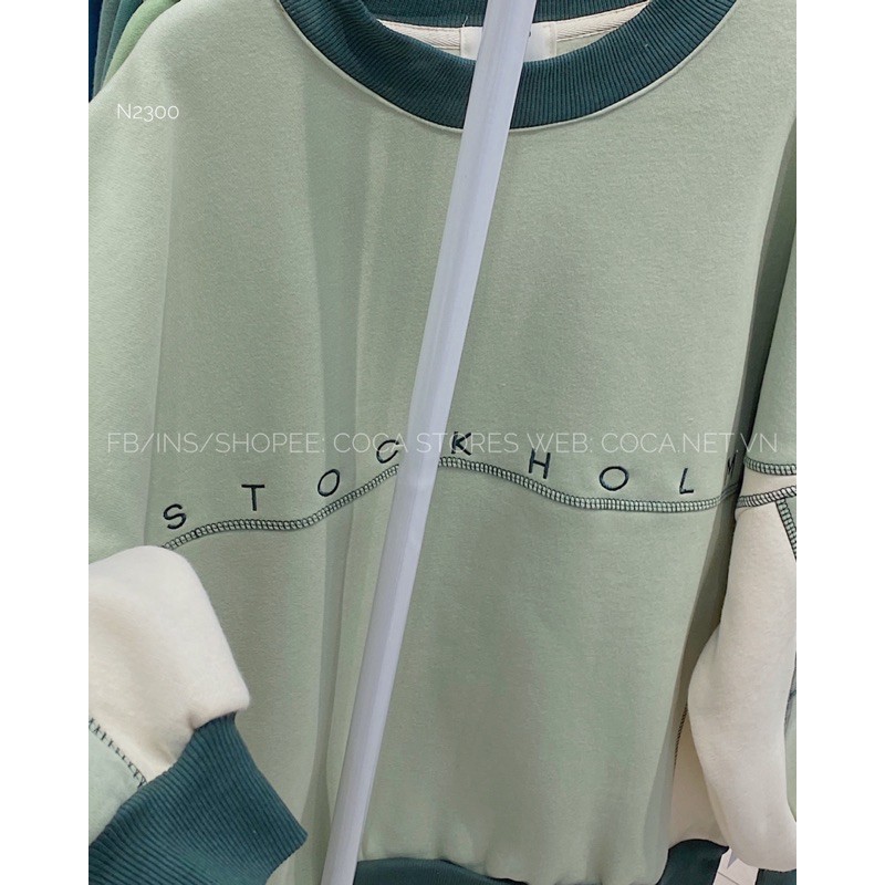 [N2300]🥑 Áo SWEATER nỉ pha thêu chỉ nổi STOCKHOLM (Có sẵn/ảnh thật) | BigBuy360 - bigbuy360.vn