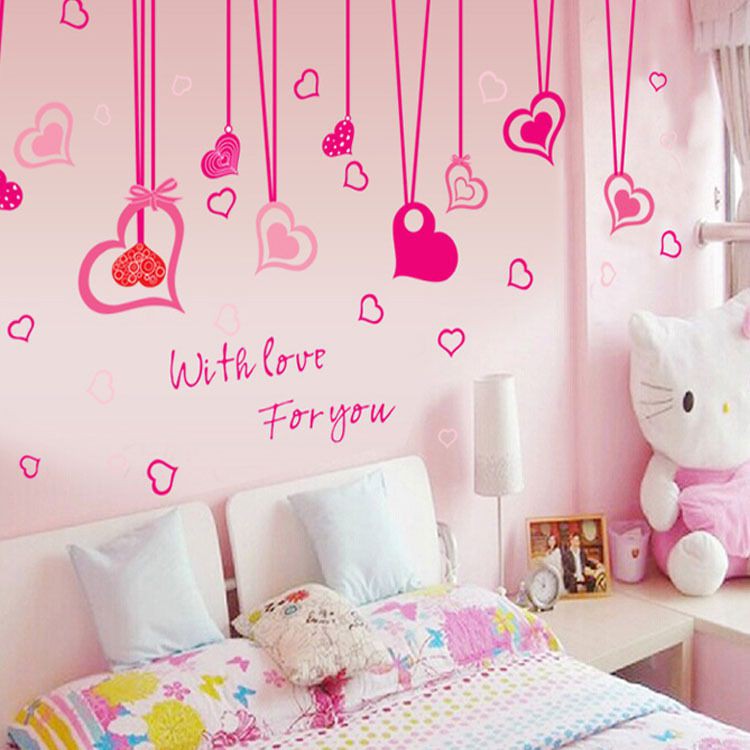 Decal dán tường Dây leo hồng - PVC vinyl - DB063