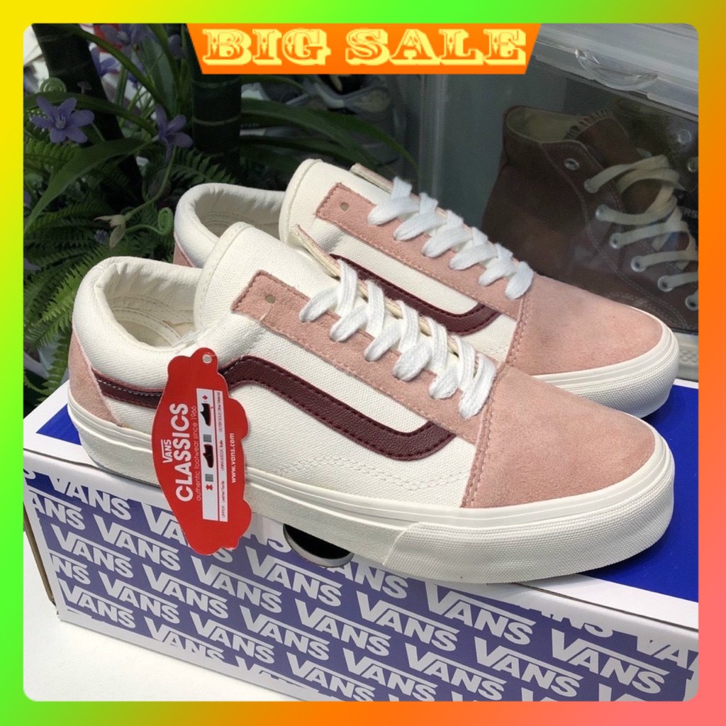 Giày thể thao và sneakers vans trắng viền hồng 1/1