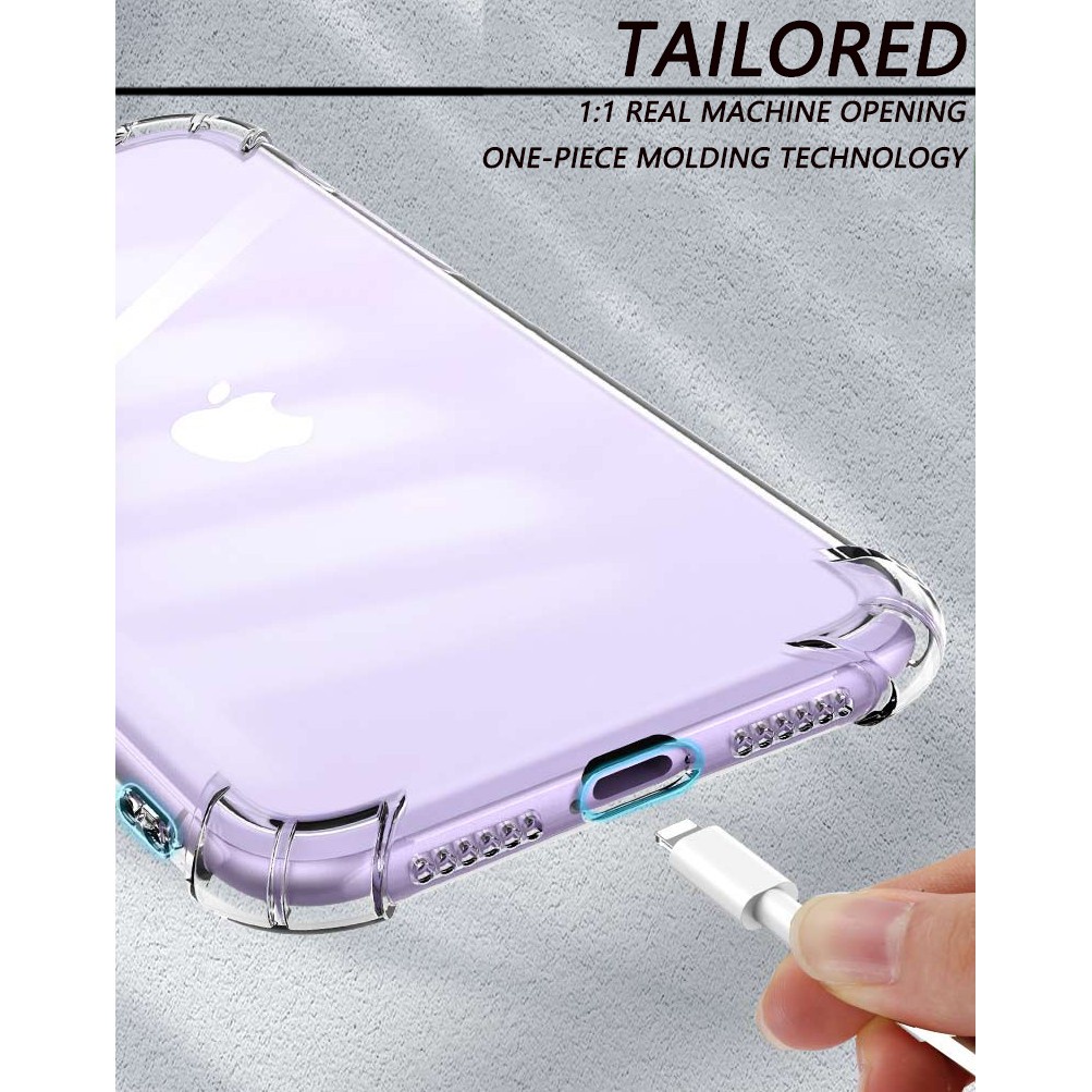 Ốp điện thoại silicon trong suốt chống sốc bảo vệ 360 độ thích hợp cho iPhone1312 11 Pro Max X XR XS 876S Plus SE 2020