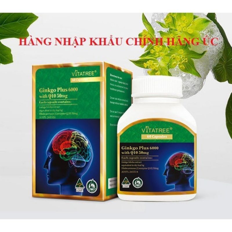 GINKGO PLUS 6000 Q10 VIÊN UỐNG BỔ NÃO VITATREE (Nhập khẩu úc)