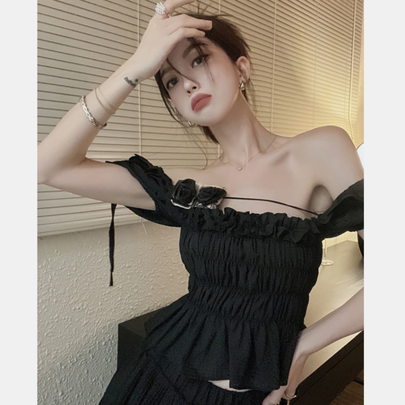 Áo Tay Ngắn Trễ Vai Thời Trang Mùa Hè Cho Nữ