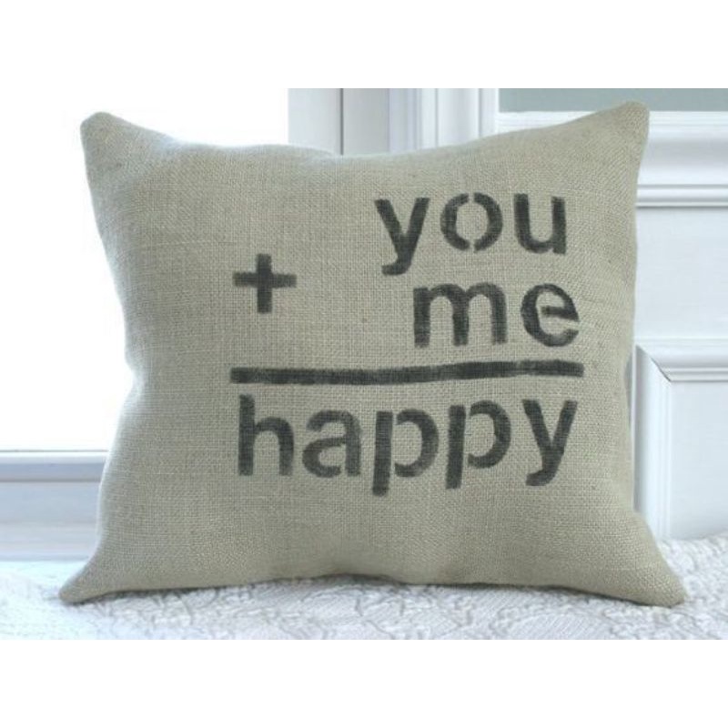 Gối thêu chữ Love You, You are My favourite, Kiss Me, Gối Sofa vải Canvas. Gối tựa trang trí nhà cửa phong cách tối giản