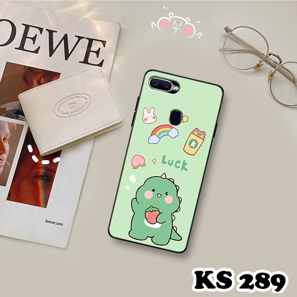 Ốp lưng Oppo F5 - Oppo F5 Youth - Ốp in hình khủng long DinoCute - Lưng nhám viền TPU