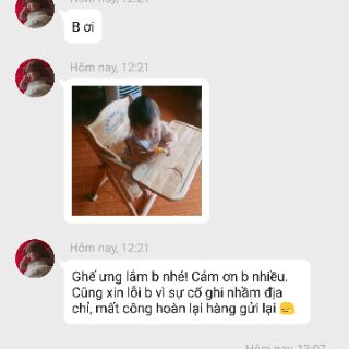 Ghế ăn dặm bằng gỗ cho bé