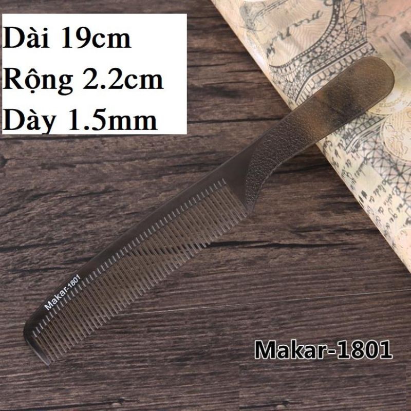 Lược cắt tóc barber bản nhỏ cắt kê kéo lược hoặc tông đơ cắt sau tai makar 1801