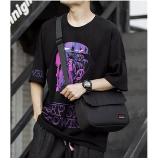 Balo đeo chéo thời trang hàn quốc kiểu xếp cỡ to đựng vừa laptop (Xám) BM - BL95