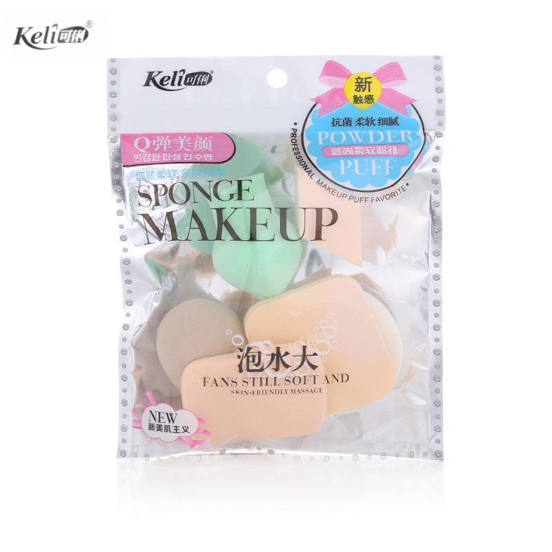 Mút trang điểm đánh kem nền, phấn má makeup bộ 6 món hình dạng và màu sắc ngẫu nhiên