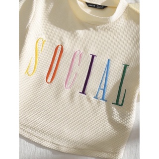 [ODER SHEIN] Áo Croptop Social màu be