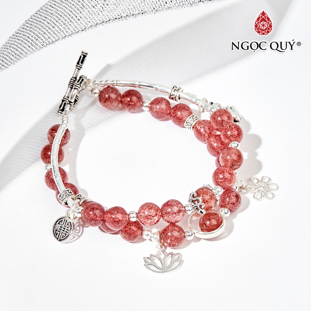 Vòng đôi TA dâu phối charm bạc - Ngọc Quý