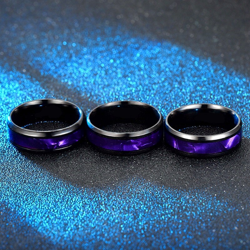 Nhẫn thép titan đen 8mm cho nam