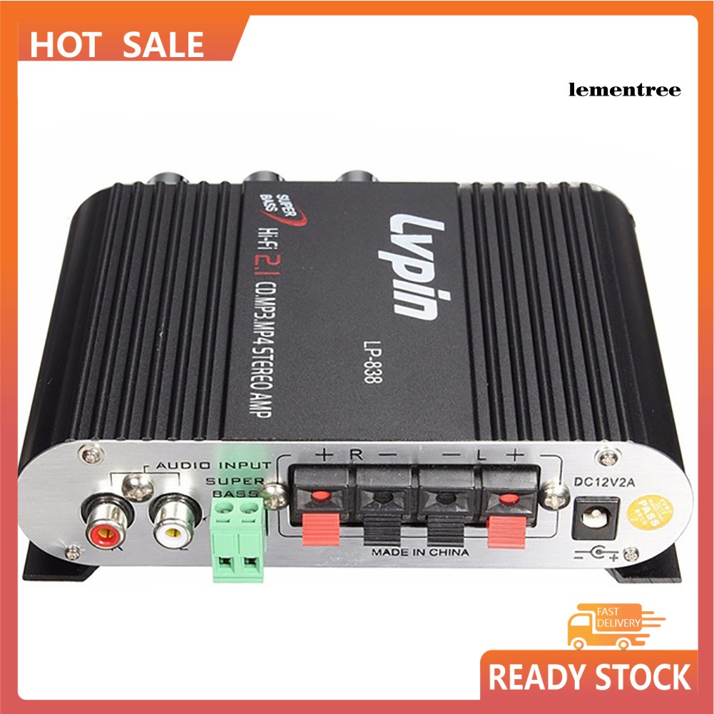 Mạch KhuếCh ĐạI Âm Thanh HiFi CD MP3 MP4 Kênh 2.1Lvpin838 12V Chuyên DụNg Cho Xe Hơi