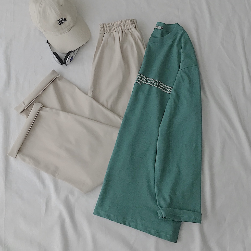 Áo Thun Tay Dài Form Rộng JEM CLOSET Phông In Chữ Cá Tính Nhiều Màu EPIC 10418