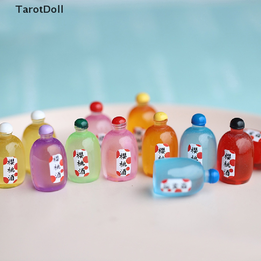 Set 10 Chai Rượu Trong Suốt Trang Trí Nhà Búp Bê