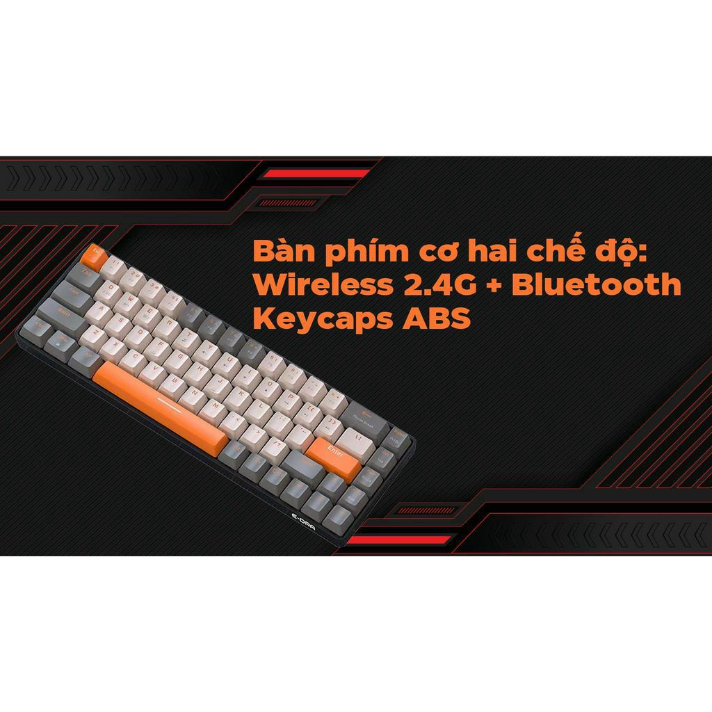 Bàn phím cơ gaming không dây Edra EK368L chuẩn kết nối Wireles, bảo hành 24 tháng