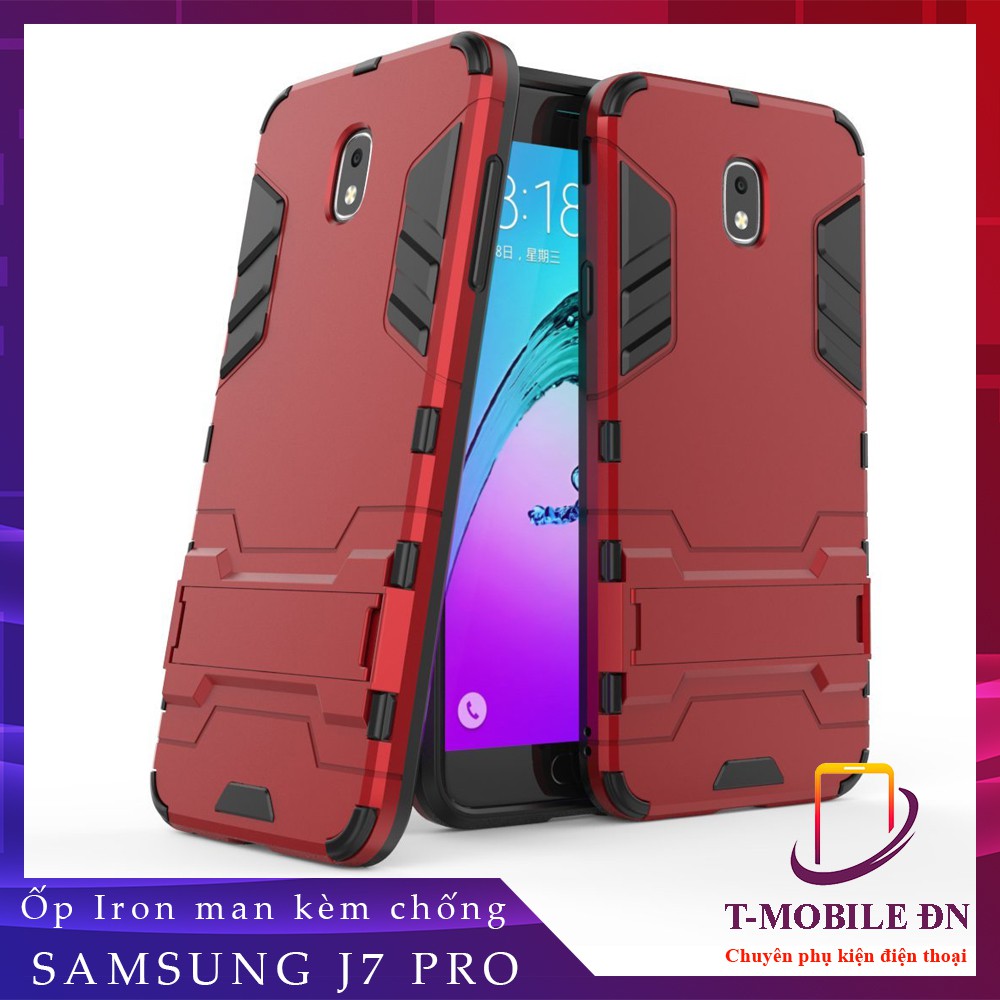 Ốp lưng Samsung J7 Pro, 🔥FREESHIP🔥 Ốp iron man chống sốc bảo vệ viền và camera kèm chống tiện lợi cho Samsung J7 Pro