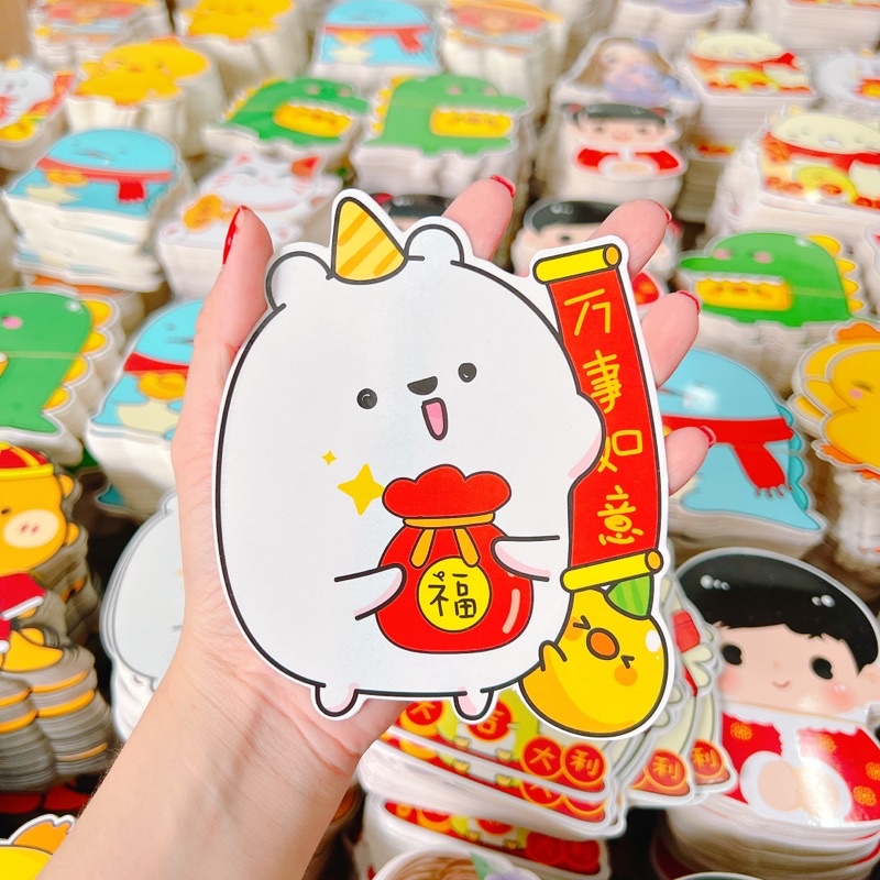 Combo 10 bao lì xì hoạt hình chibi ngẫu nhiên, bao lì xì 2023