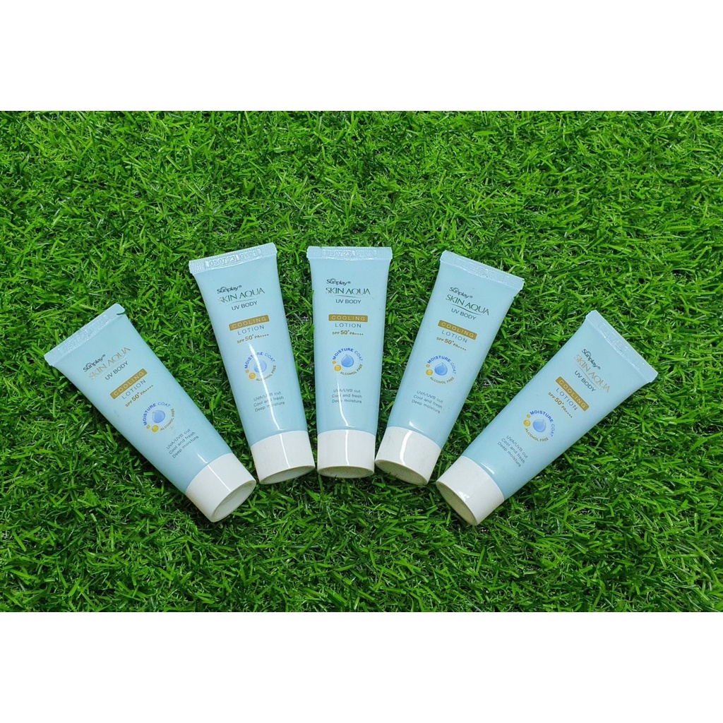 Combo 5 Tuýp kem chống nắng dưỡng thể mát lạnh Sunplay Skin Aqua UV Body Cooling Lotion SPF 50+ PA++++ 15g
