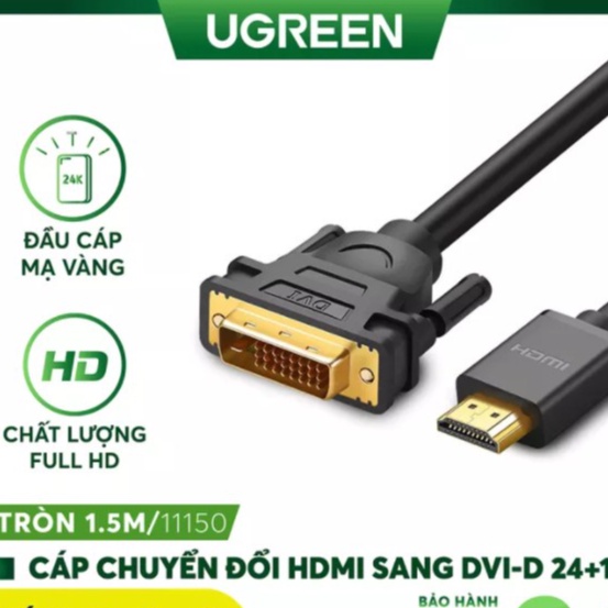 Cáp HDMI sang DVI 24+1 dài từ 1.5M đến 3M Ugreen 11150, 10135, 10136