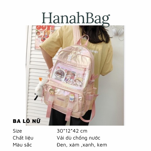 Balo Nữ Thời Trang Hàn Quốc Cao Cấp Xinh Xắn Dễ Thương Nhiều Ngăn Tiện Lợi