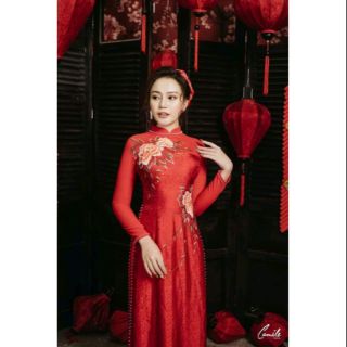  Áo dài gấm tơ 2tà
