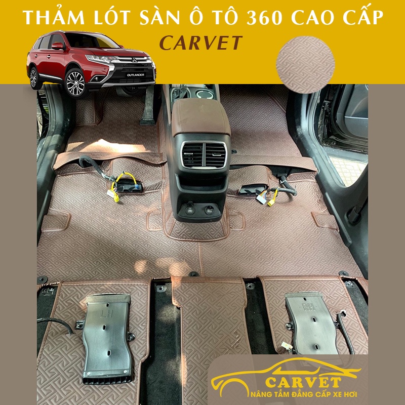 Thảm lót full sàn ô tô 360 Mitsubishi Outlander, thảm trải sàn da Nappa không mùi, phủ kín sàn xe