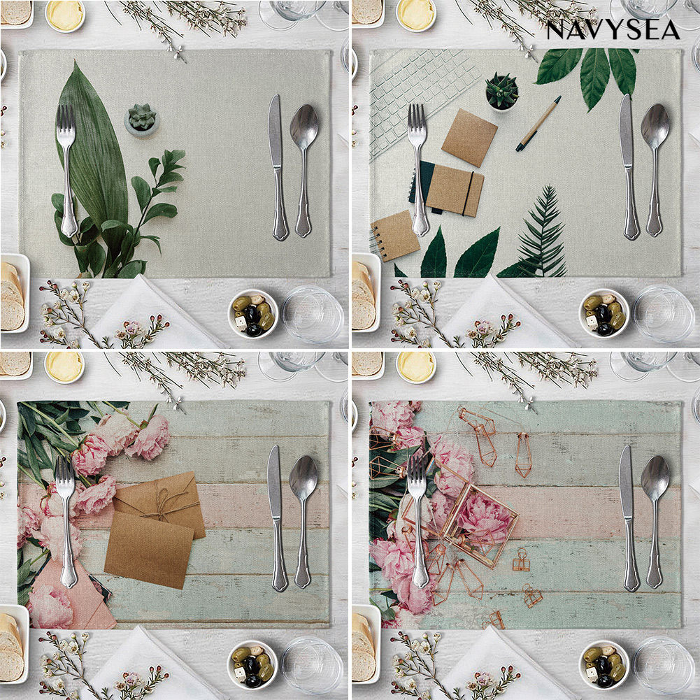 Set 2 Tấm Lót Chén Đĩa Hình Lá Cây Kích Thước 42x32cm | BigBuy360 - bigbuy360.vn