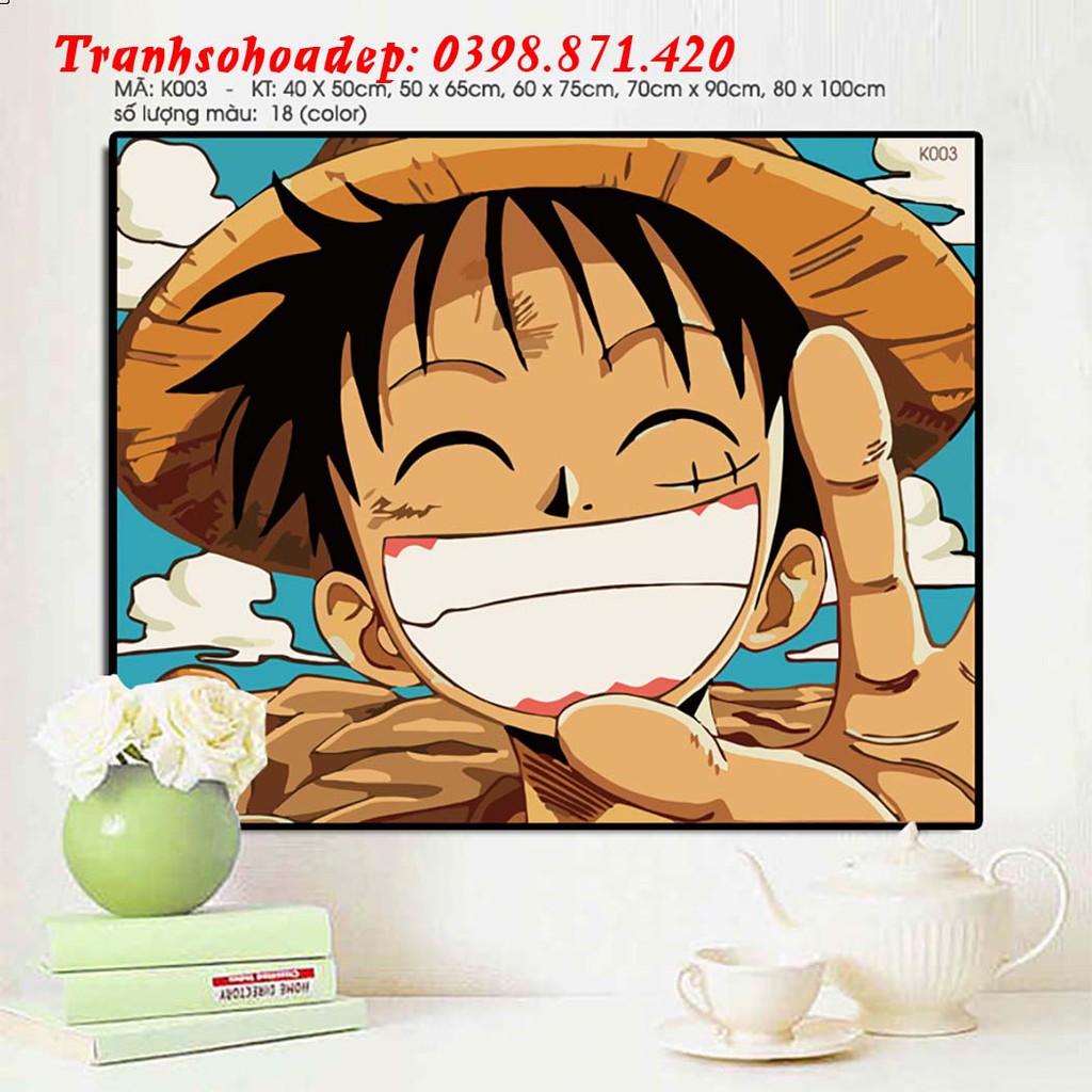 Tranh Sơn Dầu Số Hóa D.Luffy T Art Vô Cùng Đáng Yêu Hàng Có Sẵn