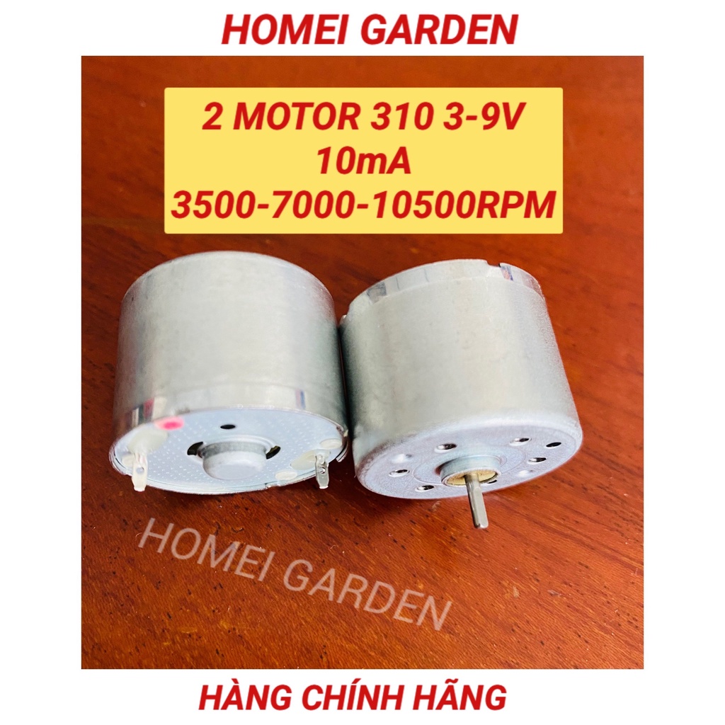 2 Motor mini 310 3v - 9v 10mA tốc độ 3500 - 7000 - 10500 RPM làm quạt mini - mã D0076