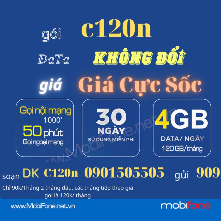 Sim 4g monbifone 09 số đẹp,dễ nhớ  đăng ký 4g , c120, DTHN max băng thông.