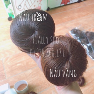 Tóc giả búi tròn <Hình + Vid thật 100%> Búi củ tỏi