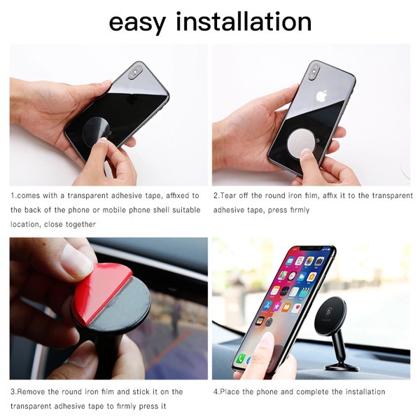 Bộ đế giữ điện thoại nam châm Baseus Bullet Magnetic LV363 dùng cho xe hơi (Bullet An on-board Magnetic Bracket Car...) | BigBuy360 - bigbuy360.vn