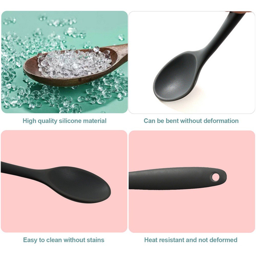 Epoch Muỗng Ăn Kem / Tráng Miệng Bằng Silicon Tay Cầm Dài Nhiều Màu Chất Lượng Cao