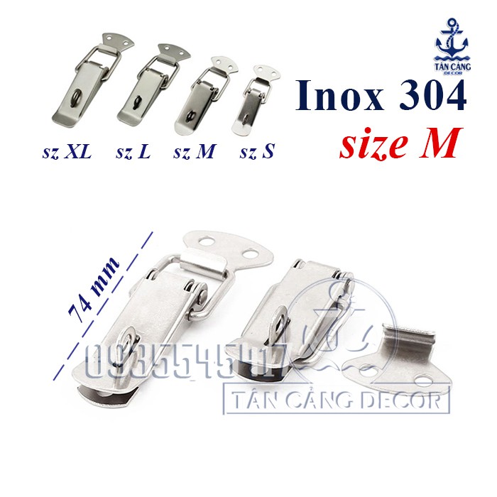 Khóa gài Inox 304 Size M 74mm