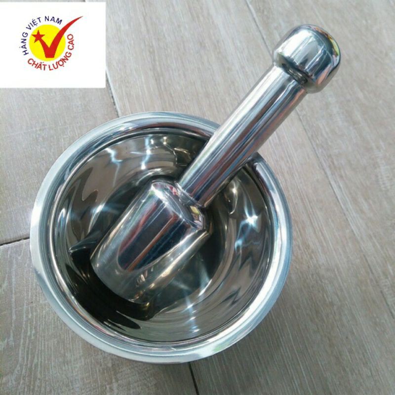 (Video sp) Bộ Chày cối inox 304 Vietcook (CHÍNH HÃNG HÀNG VN) ĐỦ size 12,14,16,18 cm đk miệng,chày cối giã tỏi ,gừng ...