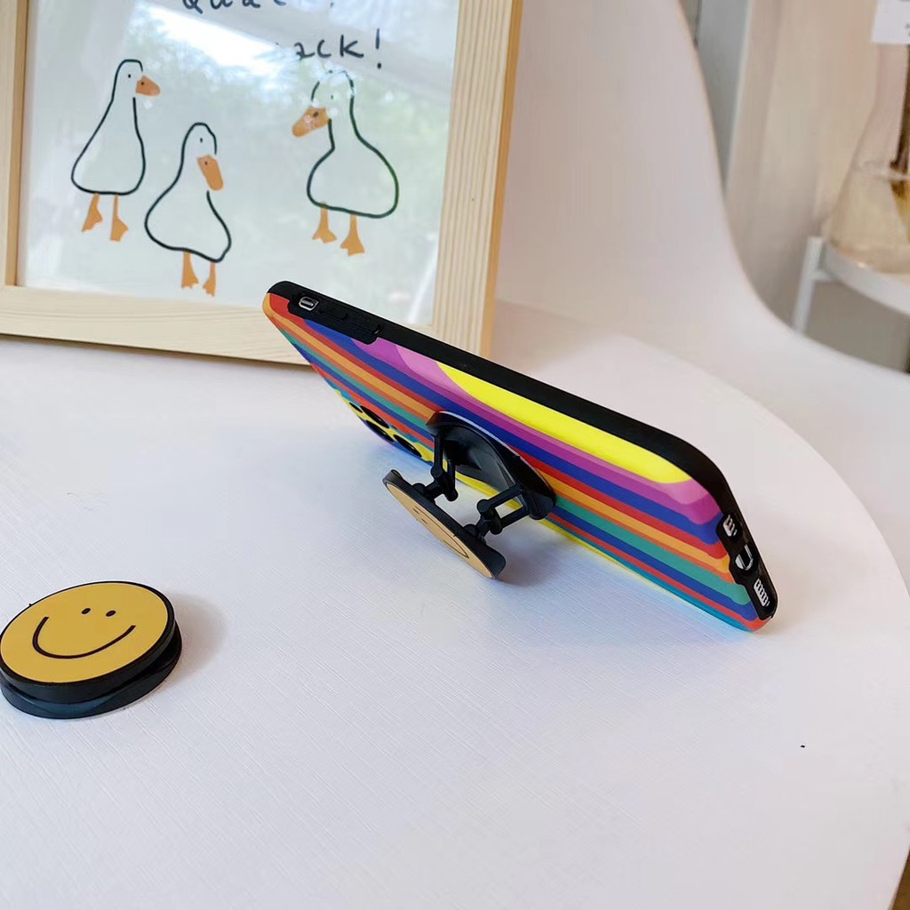 Ốp Điện Thoại Mềm Hình Mặt Cười Cầu Vồng Cho Iphone 7 8 SE2 Plus X XS XR Xsmax 11 Pro Promax | BigBuy360 - bigbuy360.vn