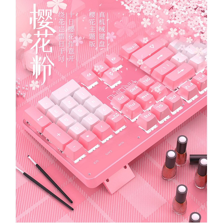 Bộ phím cơ hồng YNDIAO limited,keycap tròn, custom Bảo hành 1 năm | BigBuy360 - bigbuy360.vn