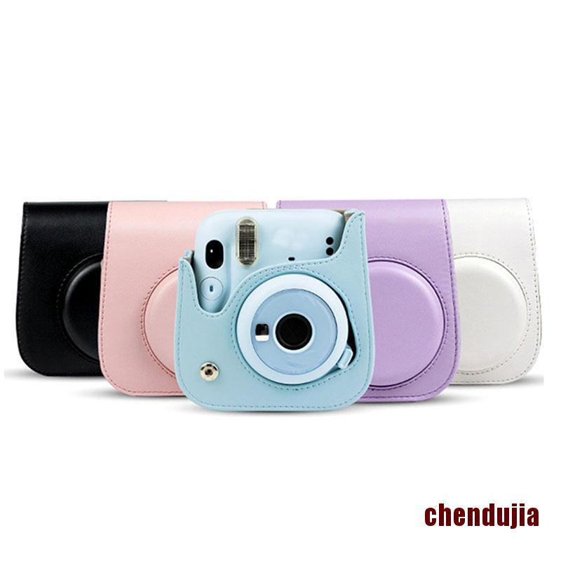 Túi Đựng Máy Ảnh Chenjia Bằng Da Pu Kèm Dây Đeo Vai Tiện Dụng Cho Instax