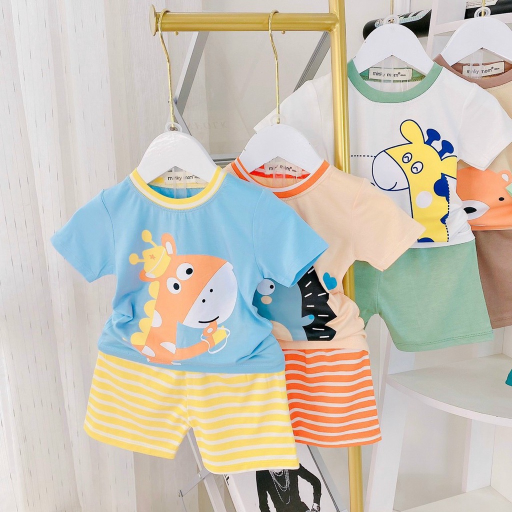 (Xả)Bộ cộc tay thun lạnh in hình ngộ nghĩnh cho bé yêu