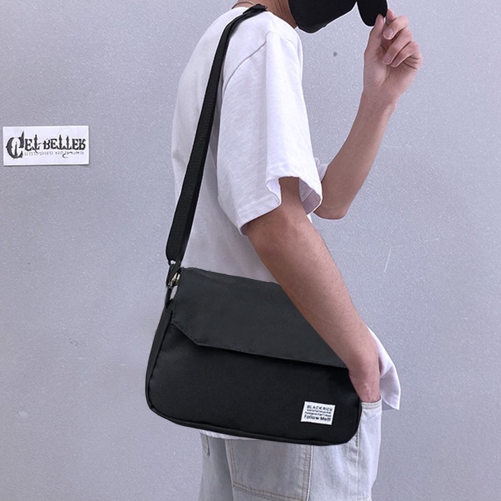 Túi đeo chéo nam nữ thời trang, Túi đeo chéo unisex vải canvas phong cách cá tính hàn quốc - L085