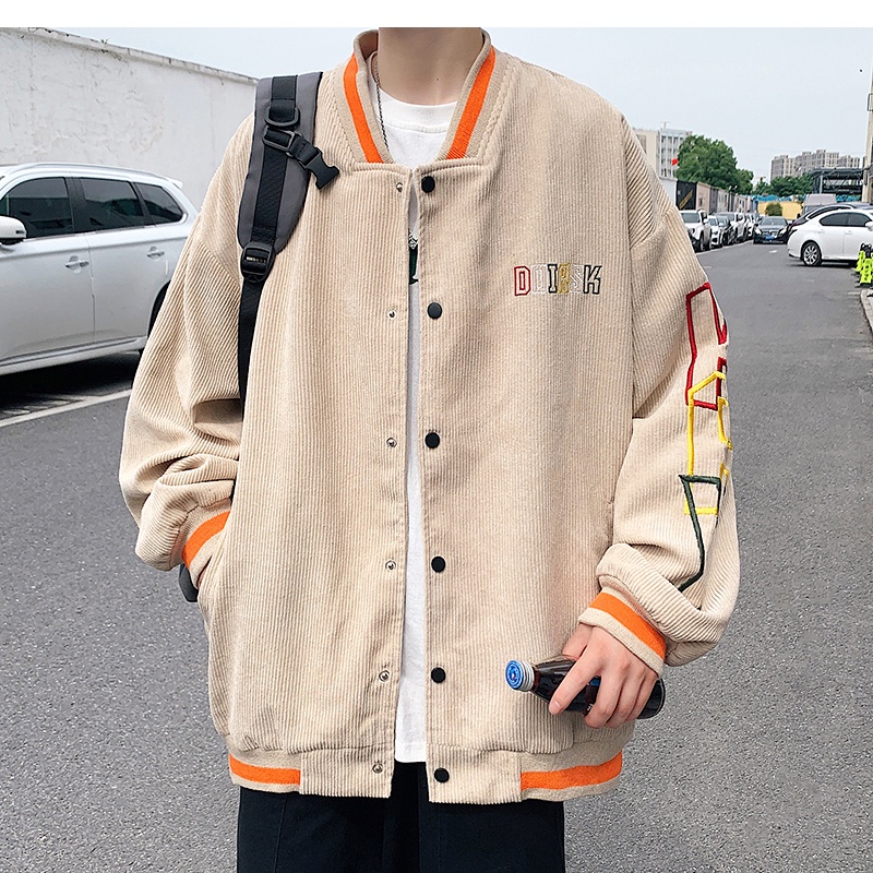 Áo khoác bóng chày dáng rộng thời trang cá tính cho nam