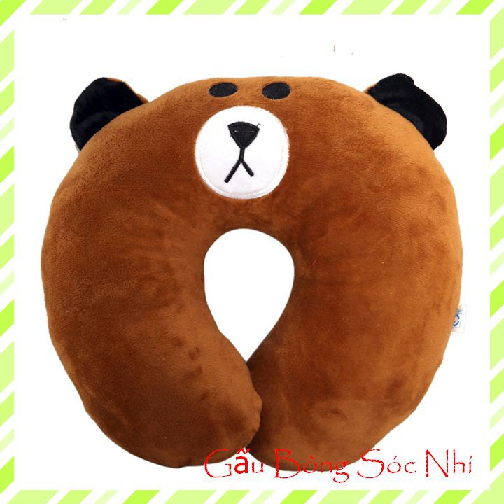 Gối Kê Cổ Chữ U Brown  FREESHIP  Gấu Bông Sóc Nhí