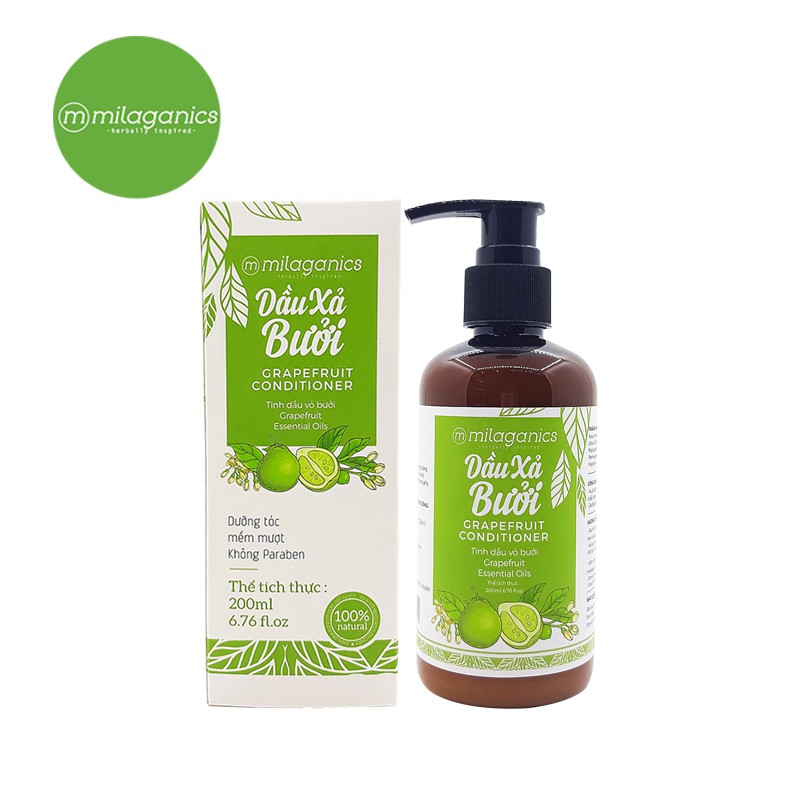 Dầu Xả Bưởi Milaganics – phục hồi tóc hư tổn, nuôi dưỡng tóc mềm mượt tự nhiên (250ml/chai) | BigBuy360 - bigbuy360.vn