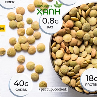 500gr đậu lăng xanh hữu cơ nhập khẩu argentina làm sữa hạt - thực dưỡng xanh
