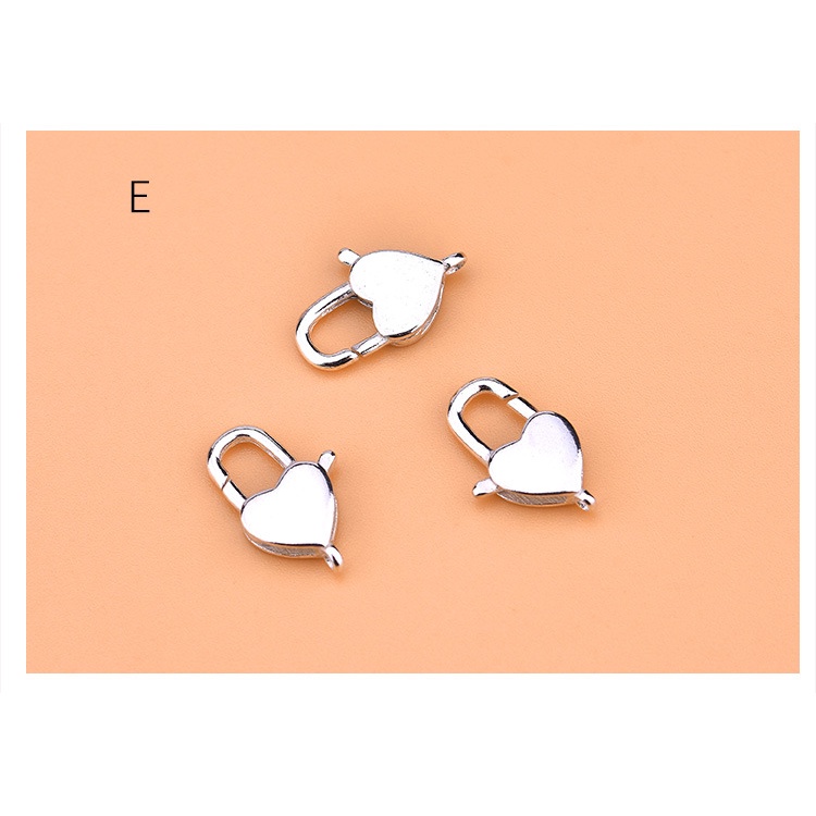 █diy゜ S925 Bạc●Bộ Phụ Kiện Làm Đồ Trang Sức Hình Trái Tim/Mèo Bằng Bạc 925 qq Có Khóa Tôm Hùm diy