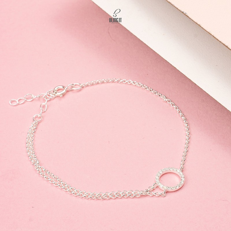Vòng tay Bling It vòng tròn bạc BIVT128