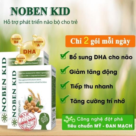 NOBEN KID Cốm Trí Não- DHA Cho Bé, Giúp Bé Thông Minh, Tăng Khả Năng Ghi Nhớ, Phát Triển Trí Não Toàn Diện