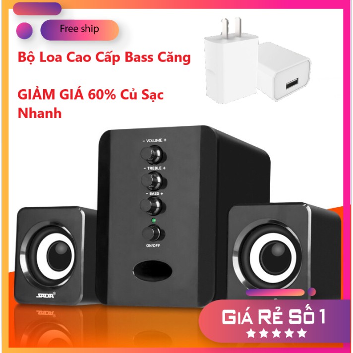 Bộ Loa Vi Tính, Máy Tính Sada-202 Cao Cấp Âm Bass Siêu Khủng, Nghe Nhạc Cực Đã